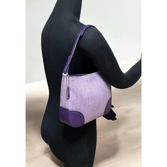 NWT Vintage Coach 8146 Girlie Herringbone Perforated Hobo Bag - Picture 7 of 11